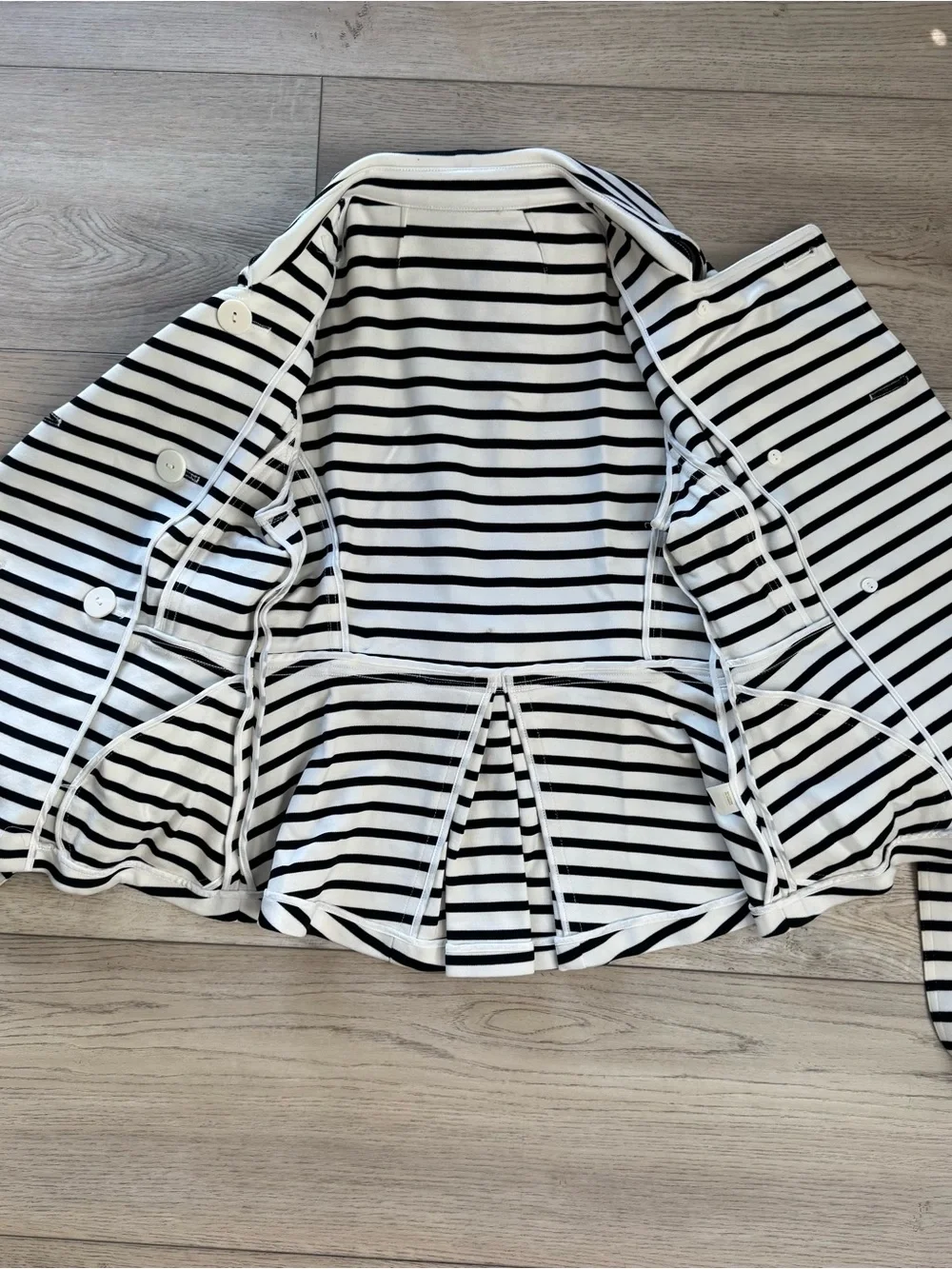 Kate Spade Striped Double Breasted Jacket with Bow Tie size Small